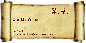 Werth Alex névjegykártya